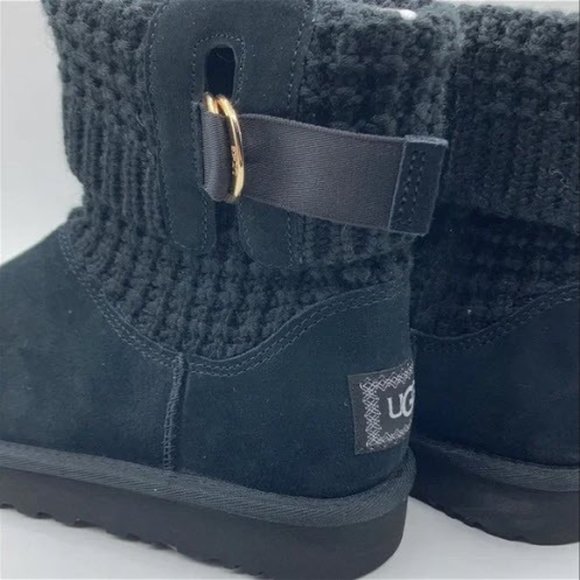 UGG™ Women's Classic Solene Mini Black Boots, US Size 9 - Picture 4 of 5